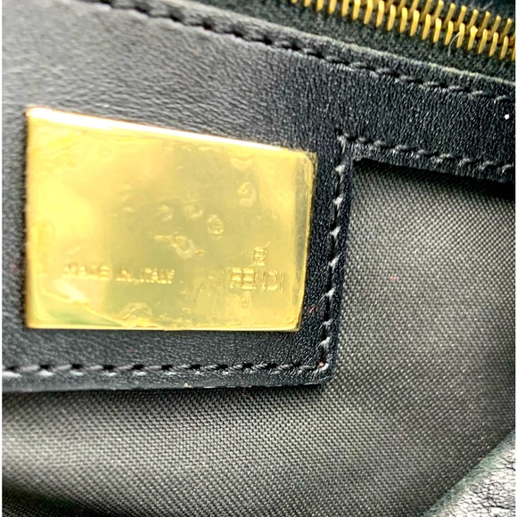 Auth Fendi Borsa Nero Calfskin Leather Bag Preloved Very Good Purse Satchel - Picture 6 of 16